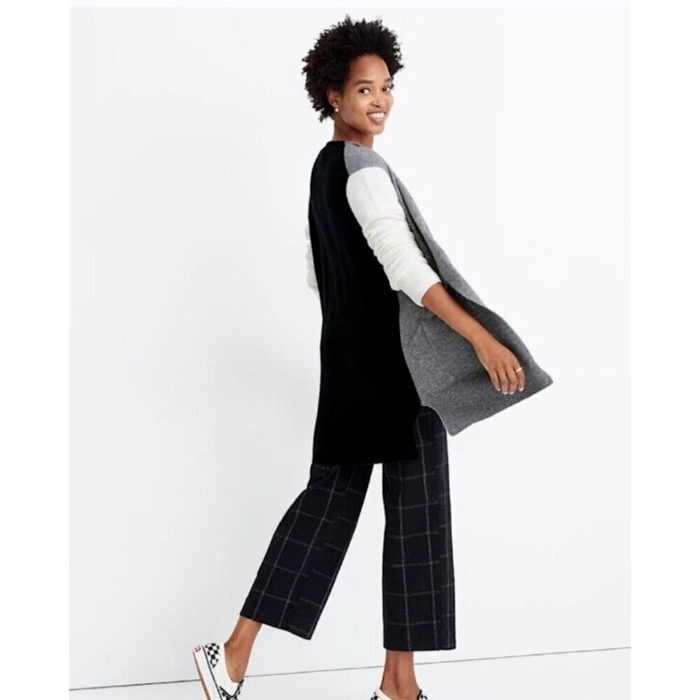Madewell Women's Colorblock Kent Cardigan Sweater in Coziest Yarn size XS